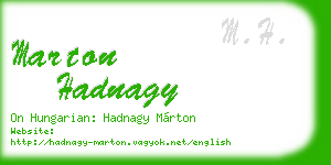 marton hadnagy business card